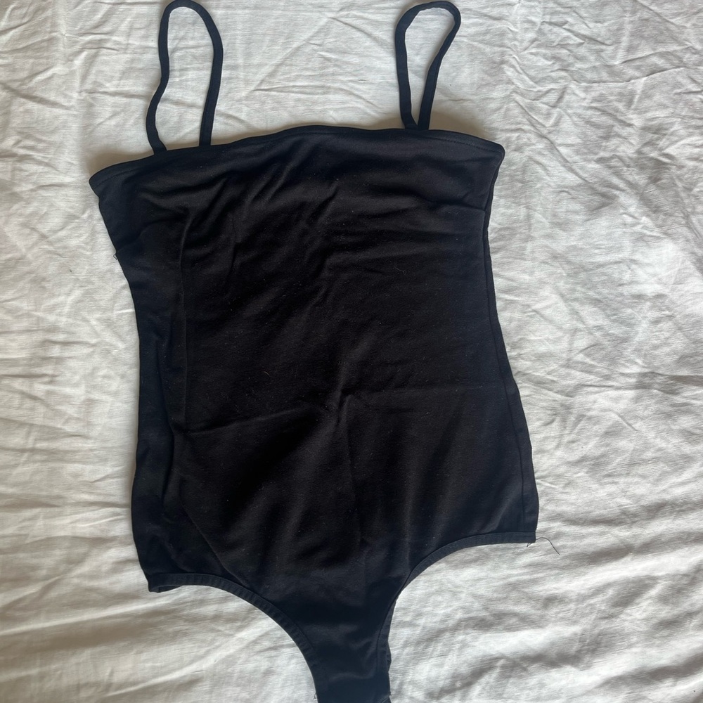Free People Black Bodysuit with Spaghetti Straps
